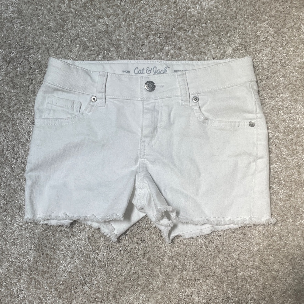 Cat & Jack white denim shorts